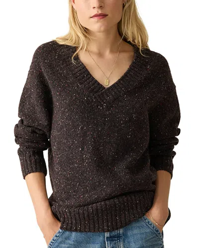 Faherty Driftwood Donegal Merino Wool Blend Sweater In Blackberry