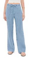 Faherty Dune Cotton Gauze Drawstring Pants Light Indigo Wash