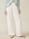 Faherty Dune Cotton Gauze Drawstring Pants In White