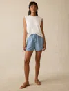 Faherty Dune Cotton Gauze Drawstring Shorts Light Indigo Wash