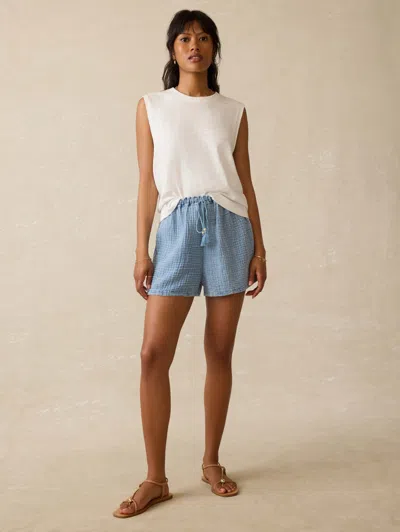 FAHERTY DUNE COTTON GAUZE DRAWSTRING SHORT