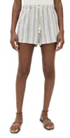 Faherty Dune Cotton Gauze Drawstring Shorts Aqua Sea Stripe In White