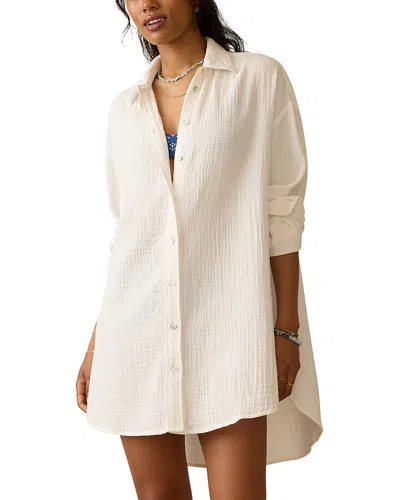 Faherty Dune Cotton Gauze Haze Shirt Dress