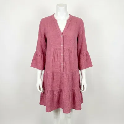 Faherty Dune Cotton Gauze Kasey Mini Dress In Heather Rose In Pink