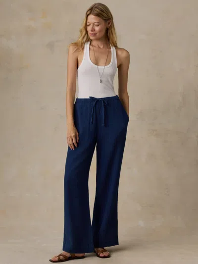 Faherty Dune Cotton Gauze Laidback Pants In Black