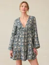 Faherty Dune Cotton Gauze Oceana Dress In Tranquil Tides Print