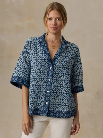 Faherty Dune Cotton Gauze Relaxed Camp Shirt In Purple