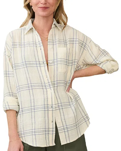 Faherty Dune Plaid Organic Cotton Gauze Button-up Shirt In Neutral