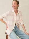 Faherty Dune Cotton Gauze Relaxed Shirt In Rose Cove Plaid