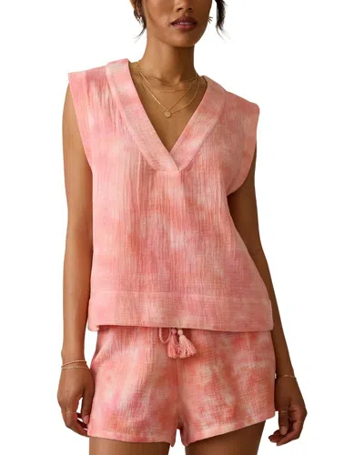 Faherty Dune Cotton Gauze Top In Orange