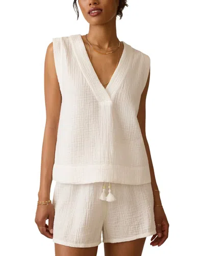 Faherty Dune Cotton Gauze Top In White