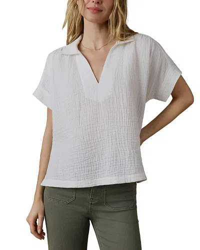 Faherty Dune Cotton Gauze Zoe Top In White