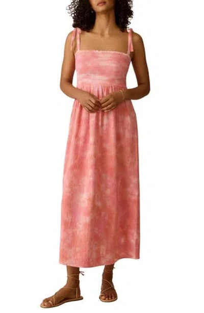 Faherty Dune Ella Organic Cotton Gauze Maxi Dress In Orange