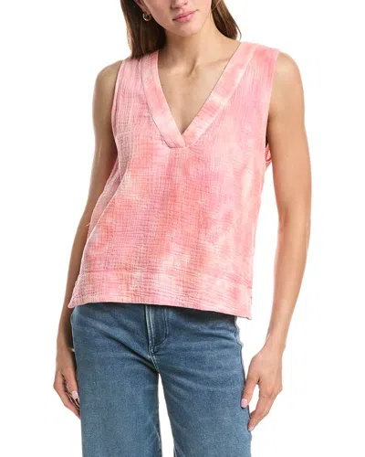 Faherty Dune Gauze Popover Top In Pink