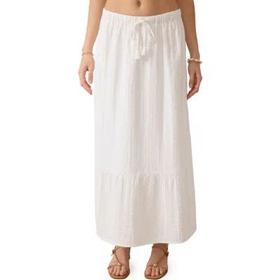 Faherty Dune Organic Cotton Gauze Drawstring Maxi Skirt In Metallic