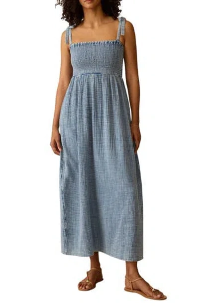 Faherty Dune Organic Cotton Gauze Ella Sundress In Blue
