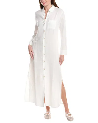 Faherty Dune Terry Shirtdress In White