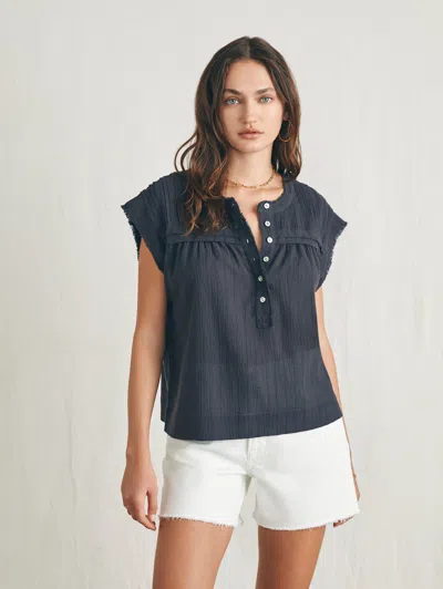 Faherty Ellsworth Top In Washed Black