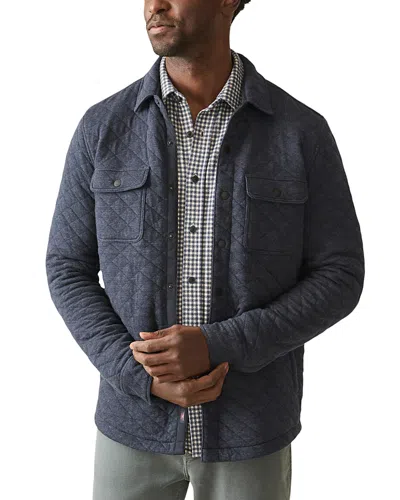 Faherty Epic Cotton Blend Fleece Quilted Jacket In Blue