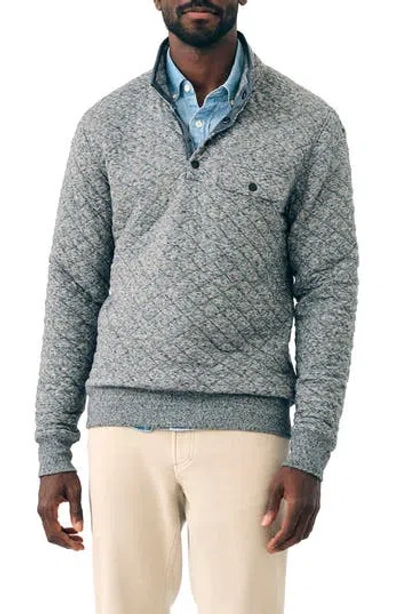 Faherty Epic Quilted Fleece Pullover In Carbon Melange