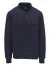 Faherty Epic Quilted Button Sweatshirt In Blue