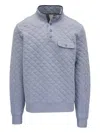 Faherty Epic Quilted Button Sweatshirt In Blue