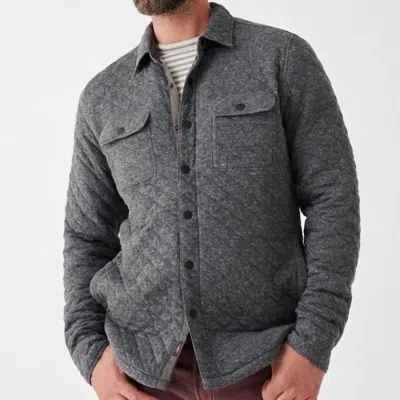 Faherty Epic Quilted Fleece Cpo Jacket In Gray