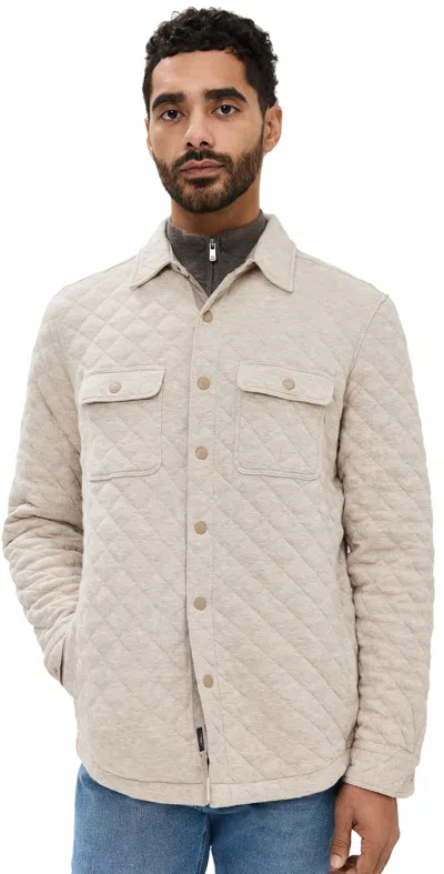 Faherty Epic Quilted Fleece Cpo Jacket Oatmeal Melange