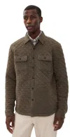 Faherty Epic Quilted Fleece Cpo Mountain Branch Heather In Brown