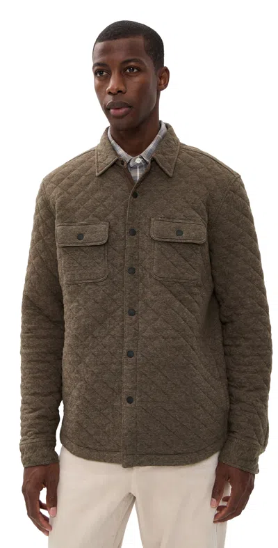 Faherty Epic Quilted Fleece Cpo Mountain Branch Heather In Brown