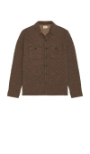 Faherty Epic Quilted Fleece Cpo Shirt In Brown