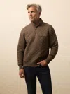 Faherty Epic Quilted Fleece Pullover In Brown