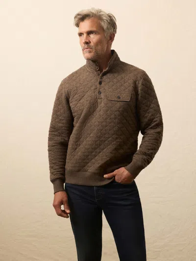 Faherty Epic Quilted Fleece Pullover In Brown