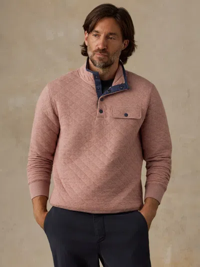 Faherty Epic Quilted Fleece Pullover In Pink