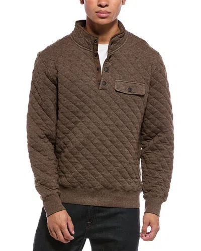 Faherty Epic Quilted Fleece Pullover In Brown