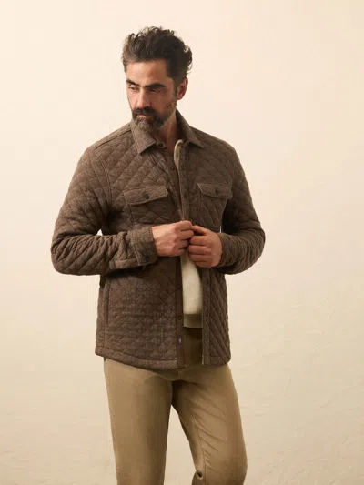 Faherty Epic Quilted Fleece Shirt Jacket Cpo In Brown