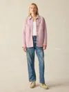 Faherty Epic Quilted Fleece Shirt Jacket In Orchid Heather