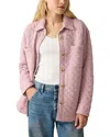 Faherty Epic Quilted Fleece Shirt Jacket In Pink