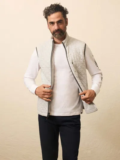 Faherty Epic Quilted Fleece Shirt Jacket Vest In White