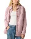Faherty Epic Quilted Fleece Shirt Jacket In Orchid Heather