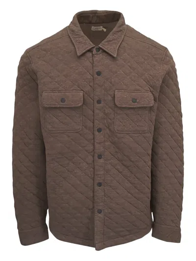 Faherty Epic Quilted Pocket Overshirt In Brown