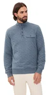Faherty Epic Quilted Pullover Crystal Creek Heather In Blue