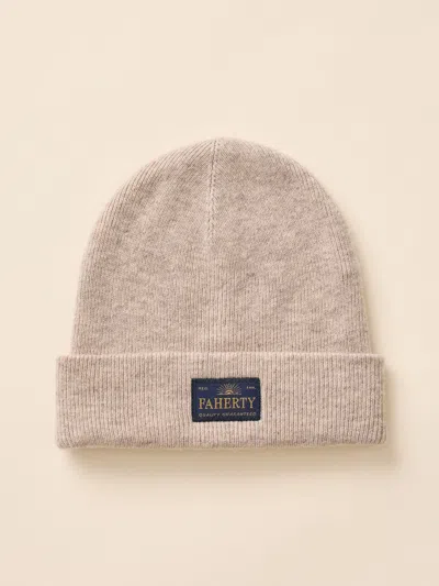Faherty Essential Beanie In Oatmeal Heather