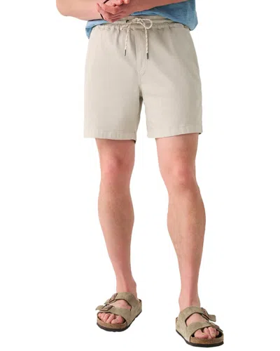 Faherty Essential Drawstring Linen-blend Short In Gray