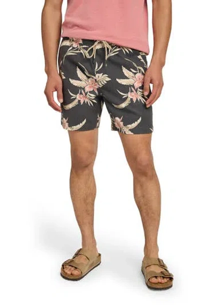 Faherty Essential Drawstring Stretch Shorts In Charcoal Island
