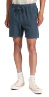 Faherty Essential Linen Drawstring Shorts 6 Look Out Navy In Look Out Navy