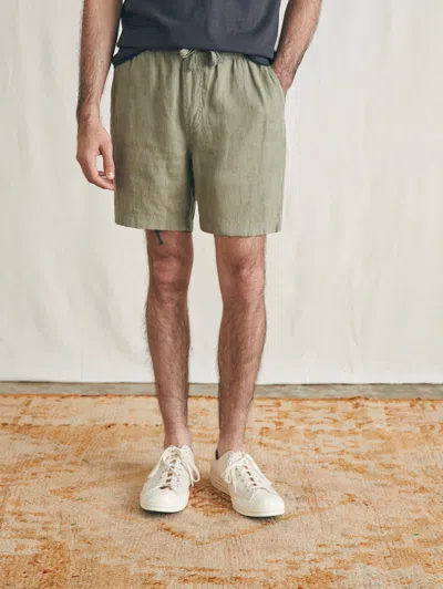 Faherty Essential Linen Short (6.5" Inseam) In Canyon Olive