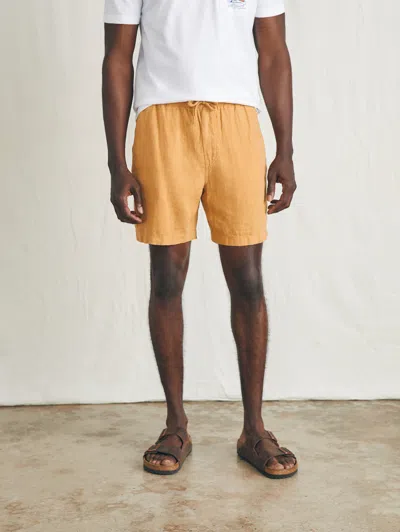 Faherty Essential Linen Short (6.5" Inseam) In Sunset Gold