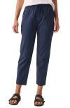 Faherty Essential Organic Cotton Blend Drawstring Pants In Navy
