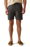 Faherty Essential Stretch Cotton Drawstring Shorts In Black